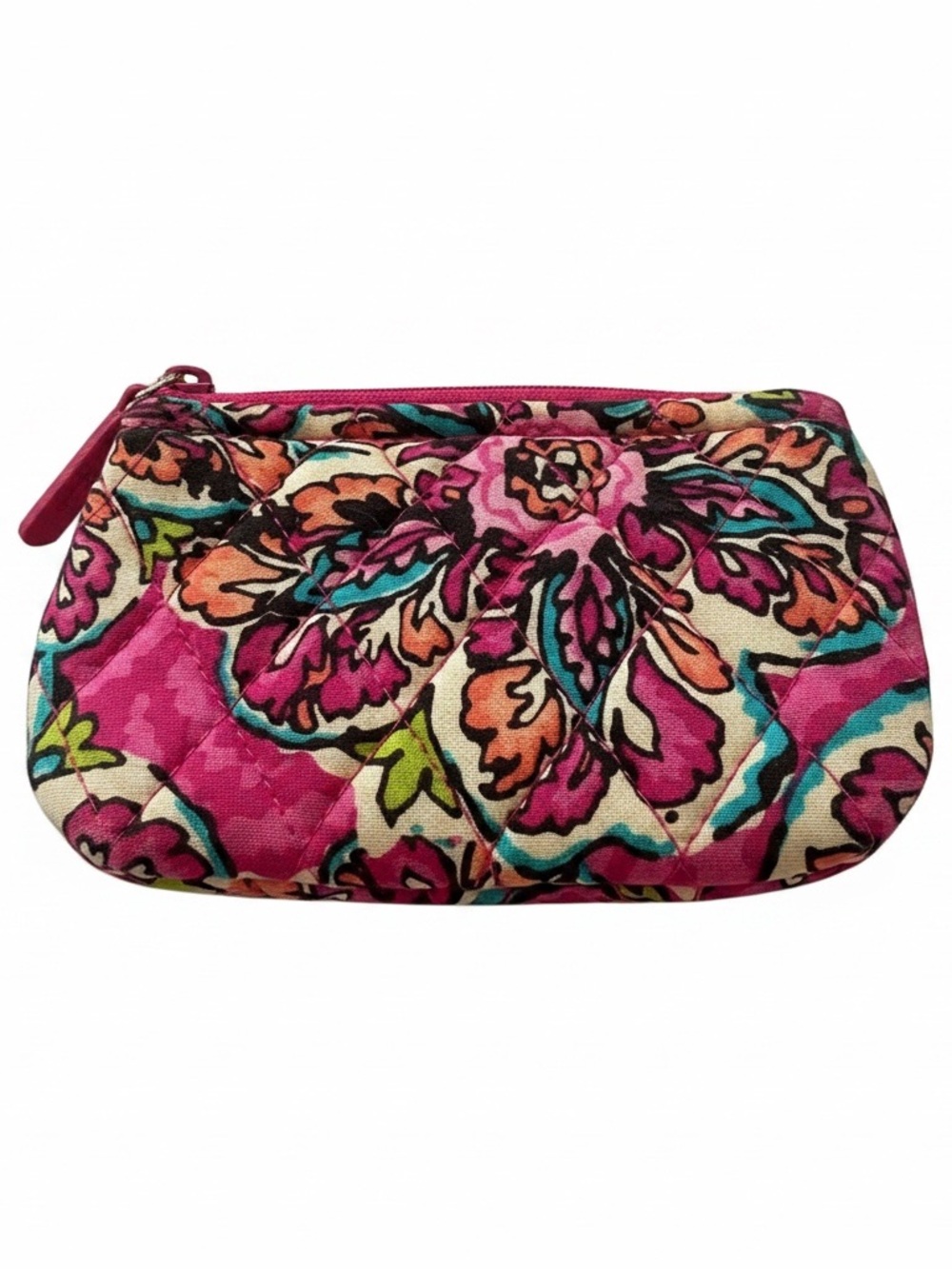 Vera Bradley Coin Purse Sunburst Floral Pink Quilted Zip